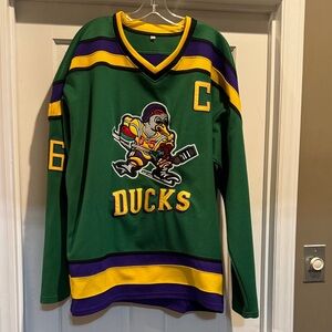 Mighty Ducks Hockey Jersey with Yellow, Green  & Purple Trim, XL